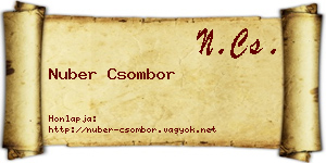 Nuber Csombor névjegykártya